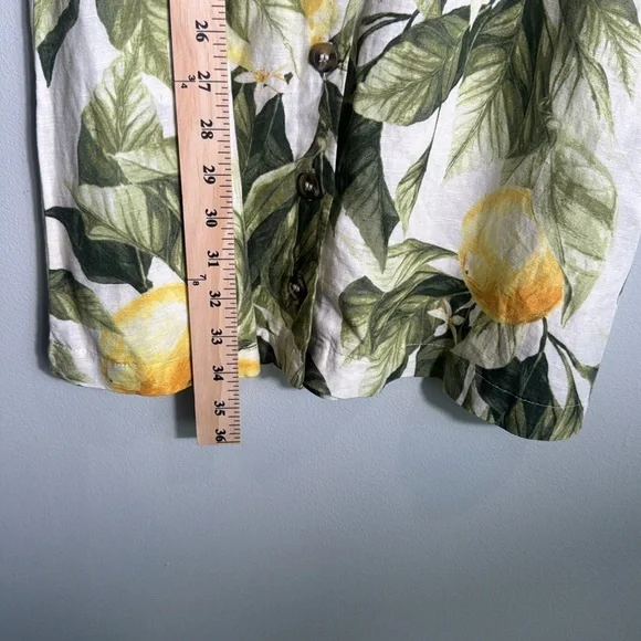 H&M‎ Green and White Puff Sleeve Mini Wrap Dress - Picture 9 of 11